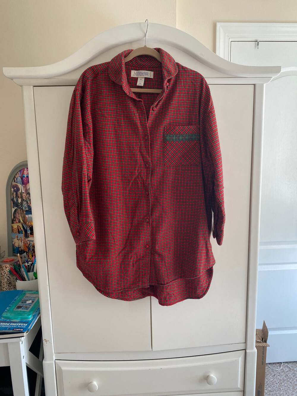 Women's Vintage Victoria Secret Country Authentic Plaid NIghtgown Medium flowy